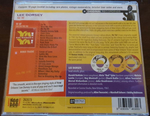 Lee Dorsey : Ya! Ya! (CD, Album, Mono, RE, RM)