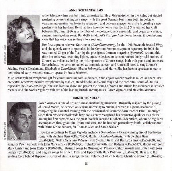 Richard Strauss, Anne Schwanewilms, Roger Vignoles : The Complete Songs - 2 (CD, Album)