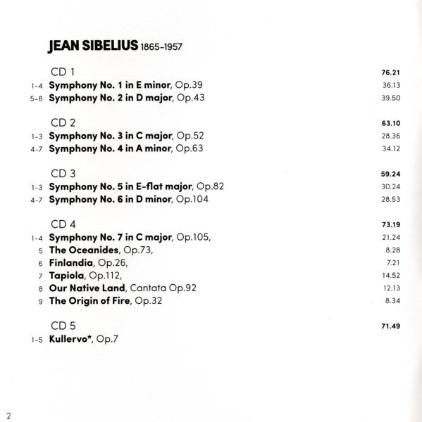 Sibelius* - Helsinki Philharmonic Orchestra, Paavo Berglund : Symphonies  1-7 / Finlandia / The Oceanides / Tapiola / Kullervo (5xCD + Box, Comp)
