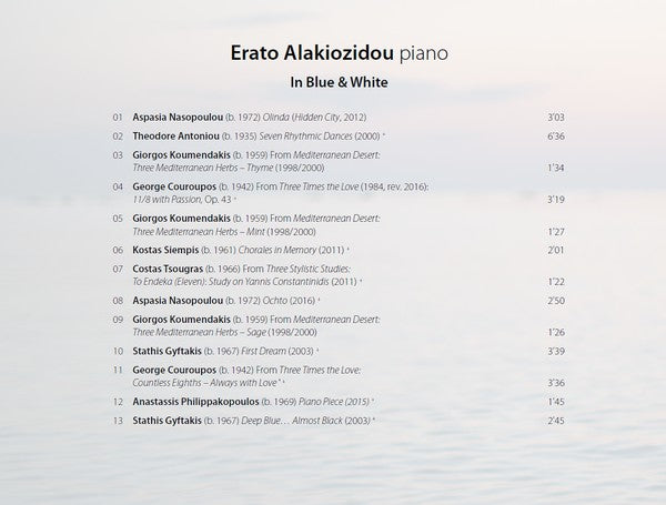 Erato Alakiozidou : In Blue And White (CD, Album)