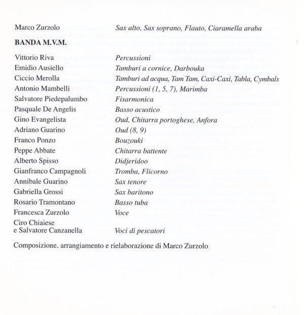 Marco Zurzolo, Banda M.V.M. : Napoli, Ventre Del Sud (CD, Album)
