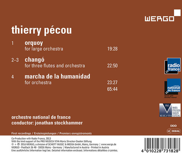 Thierry Pécou - Orchestre National De France, Jonathan Stockhammer : Orquoy | Changó | Marcha De La Humanidad (CD, Album)