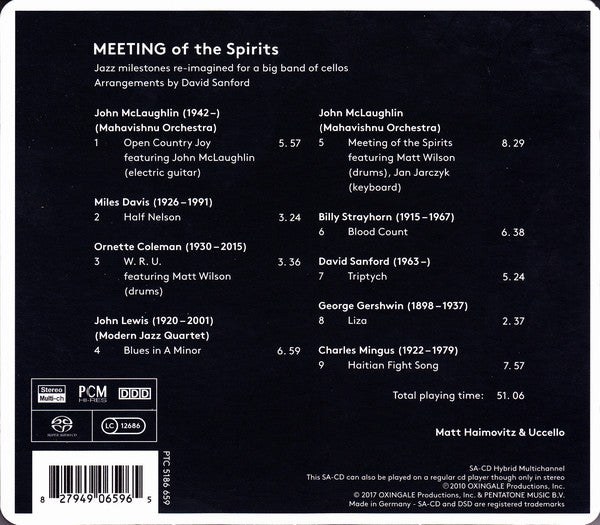 Matt Haimovitz & Uccello : Meeting Of The Spirits (SACD, Hybrid, Multichannel, Album, RE)