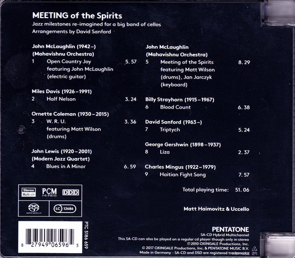 Matt Haimovitz & Uccello : Meeting Of The Spirits (SACD, Hybrid, Multichannel, Album, RE)
