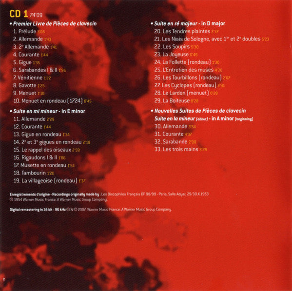Marcelle Meyer  - Jean-Philippe Rameau : The Keyboards Works / L'Œuvre Pour Clavier (2xCD, Comp, Mono, RM)