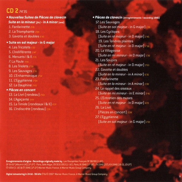 Marcelle Meyer  - Jean-Philippe Rameau : The Keyboards Works / L'Œuvre Pour Clavier (2xCD, Comp, Mono, RM)