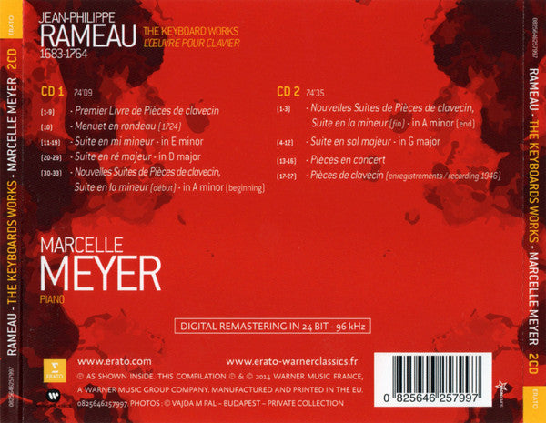 Marcelle Meyer  - Jean-Philippe Rameau : The Keyboards Works / L'Œuvre Pour Clavier (2xCD, Comp, Mono, RM)