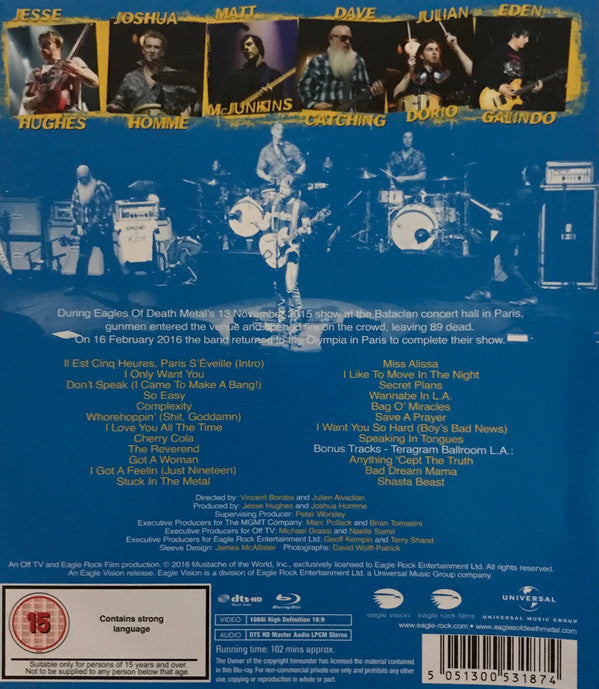 Eagles Of Death Metal : I Love You All The Time: Live At The Olympia In Paris (Blu-ray)
