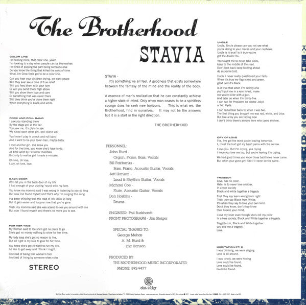 The Brotherhood (9) : Stavia (LP, Album, RE, RM)