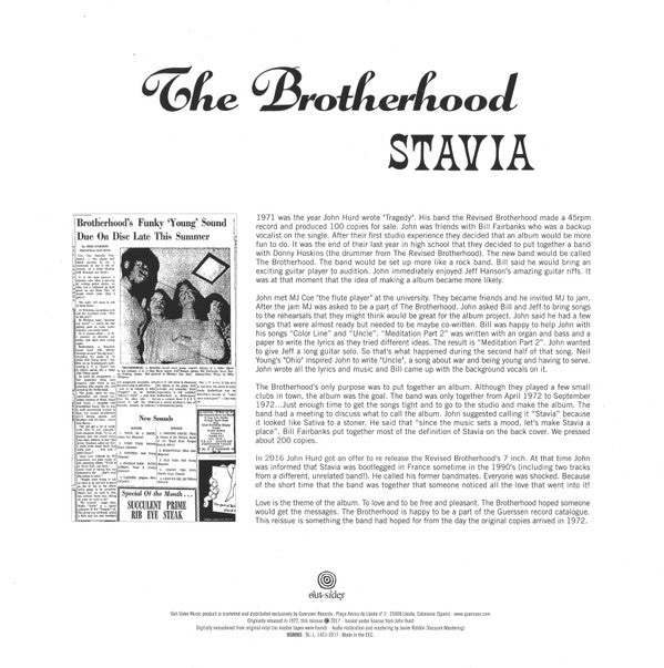 The Brotherhood (9) : Stavia (LP, Album, RE, RM)