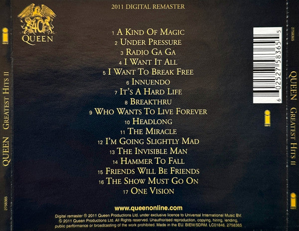 Queen : Greatest Hits II (CD, Comp, RE, RM, Arv)