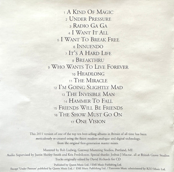 Queen : Greatest Hits II (CD, Comp, RE, RM, Arv)