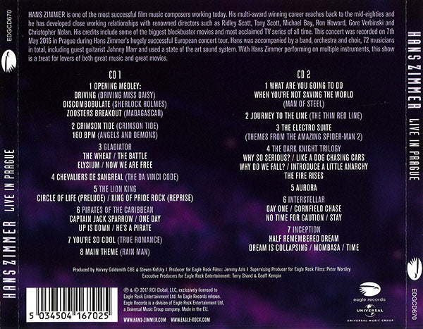 Hans Zimmer : Live In Prague (2xCD, Album)