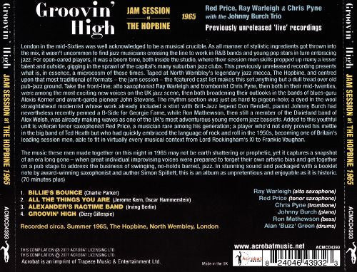 Red Price, Ray Warleigh & Chris Pyne With The Johnny Burch Trio : Groovin' High: Jam Session At The Hopbine, 1965 (CD, Album)