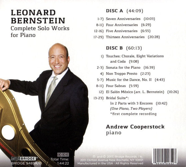 Leonard Bernstein, Andrew Cooperstock : Complete Solo Works For Piano (2xCD, Album)