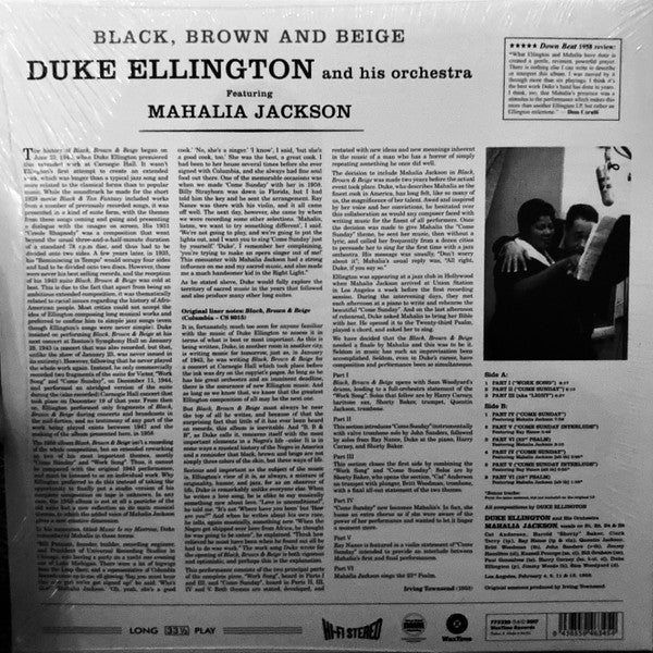 Duke Ellington And His Orchestra Featuring Mahalia Jackson : Black, Brown And Beige (LP, Album, RE)