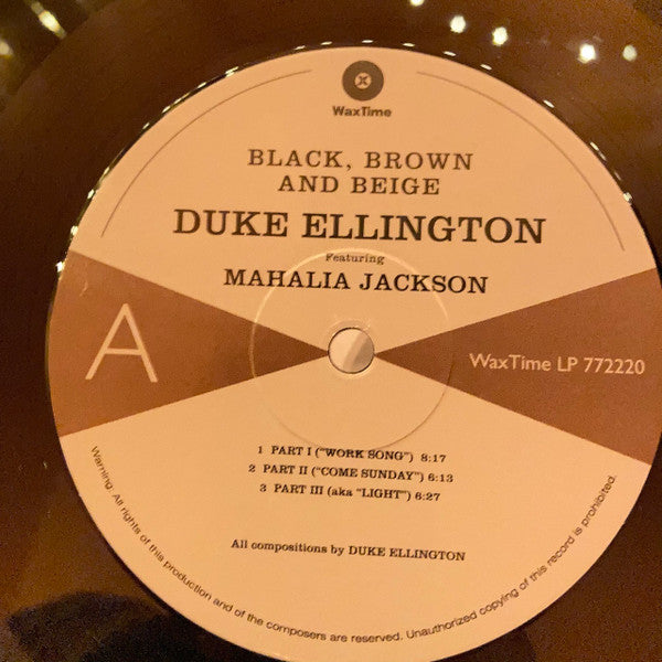 Duke Ellington And His Orchestra Featuring Mahalia Jackson : Black, Brown And Beige (LP, Album, RE)
