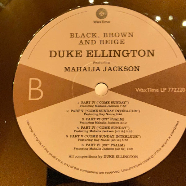 Duke Ellington And His Orchestra Featuring Mahalia Jackson : Black, Brown And Beige (LP, Album, RE)