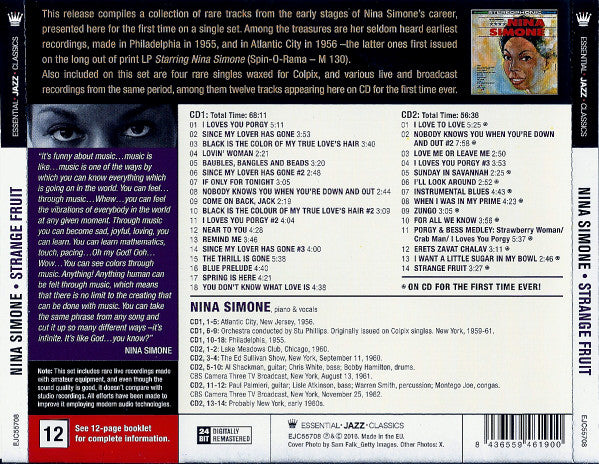 Nina Simone : Strange Fruit (2xCD, Comp, RM)