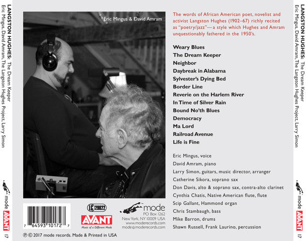 Eric Mingus, David Amram, Larry Simon, Groove Bacteria : Langston Hughes: The Dream Keeper (CD, Album)