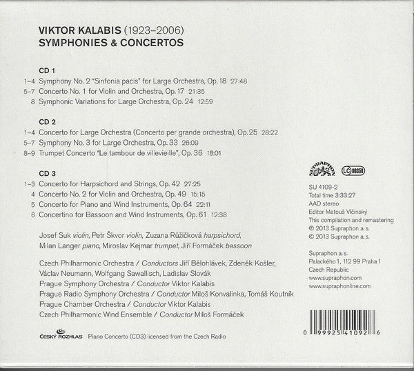 Viktor Kalabis : Symphonies & Concertos (3xCD, Comp)