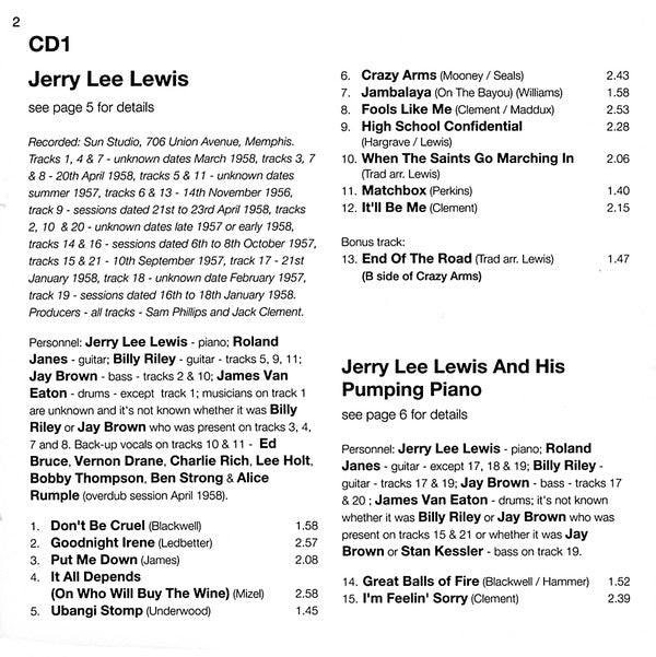 Jerry Lee Lewis : Three Classic Albums Plus (2xCD, Comp, RM)