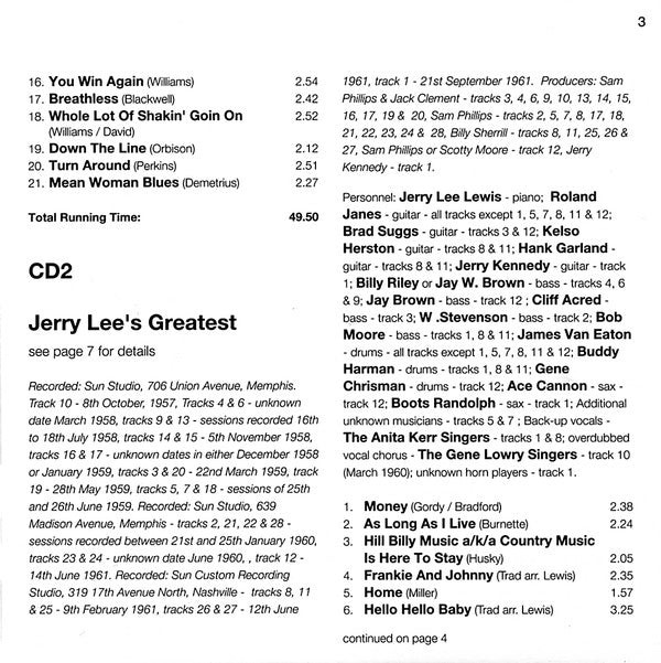 Jerry Lee Lewis : Three Classic Albums Plus (2xCD, Comp, RM)