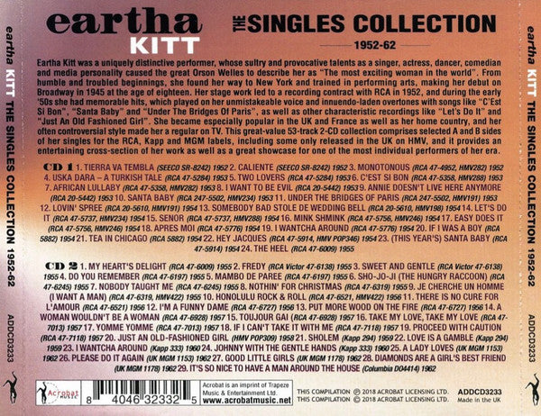 Eartha Kitt : The Singles Collection 1952-62 (2xCD, Comp)