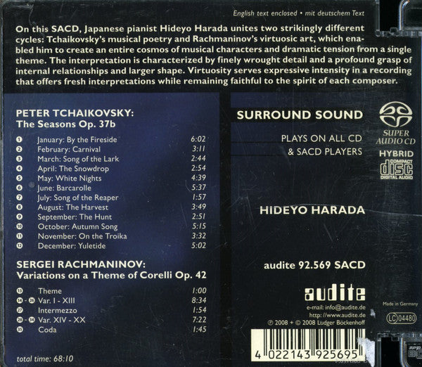 Pyotr Ilyich Tchaikovsky / Sergei Rachmaninoff, Hideyo Harada : The Seasons / Corelli Variations (SACD, Hybrid, Multichannel)