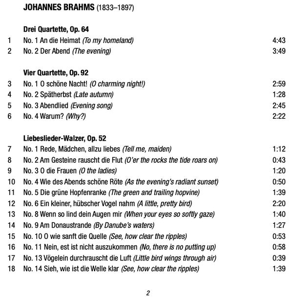 Johannes Brahms, Dace Kļava, Aldis Liepins, Latvian Radio Choir, Sigvards Kļava : Liebeslieder (CD, Album)