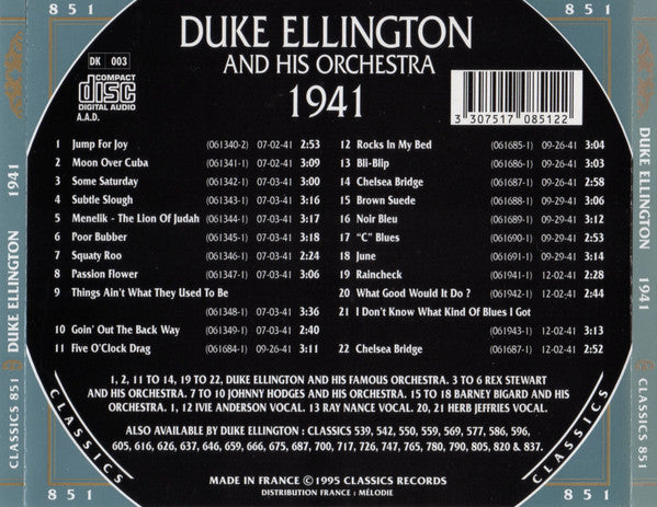 Duke Ellington And His Orchestra : 1941 (CD, Comp)