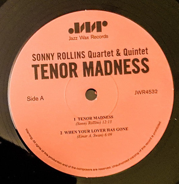 Sonny Rollins Quartet : Tenor Madness (LP, Album, Mono, Ltd, RE, RM, 180)