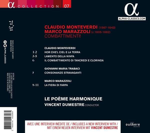 Claudio Monteverdi, Marco Marazzoli, Le Poème Harmonique, Vincent Dumestre : Combattimenti! (CD, Album, RE)