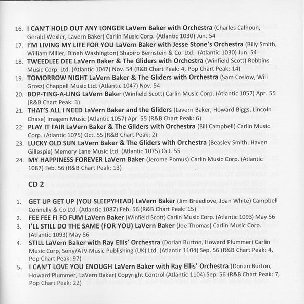 LaVern Baker : The Complete Singles As & Bs 1949-62 (3xCDr, Comp)