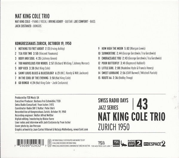 The Nat King Cole Trio : Zurich 1950 (CD, Album)
