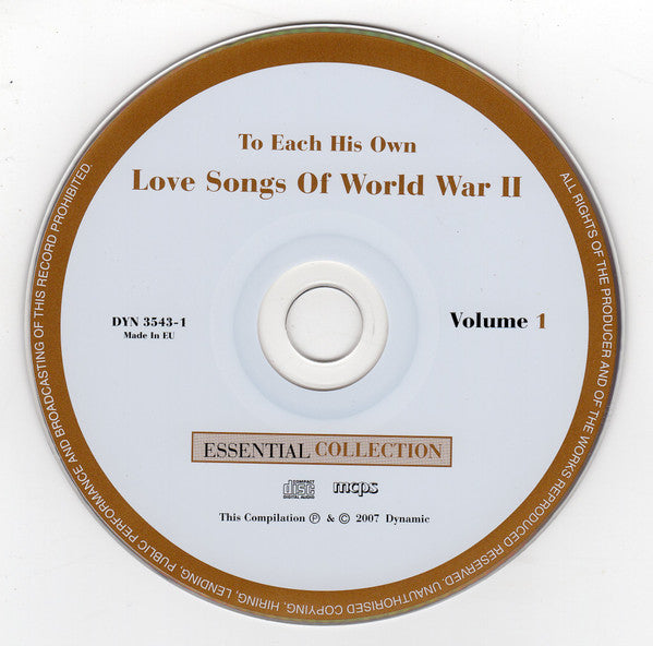 Various : To Each His Own - Love Songs Of World War II (3xCD, Comp)