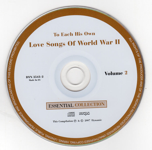 Various : To Each His Own - Love Songs Of World War II (3xCD, Comp)