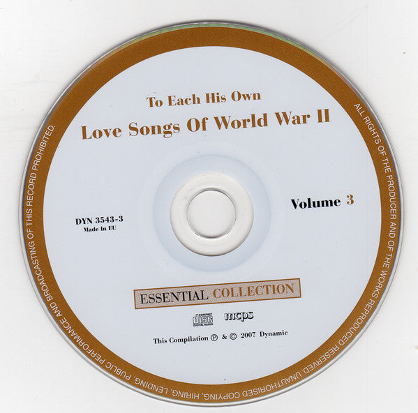 Various : To Each His Own - Love Songs Of World War II (3xCD, Comp)