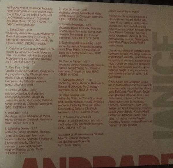 Janice Andrade : Janice Andrade (CD, Album)