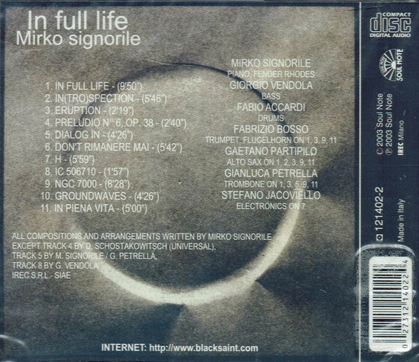 Mirko Signorile : In Full Life (CD, Album)