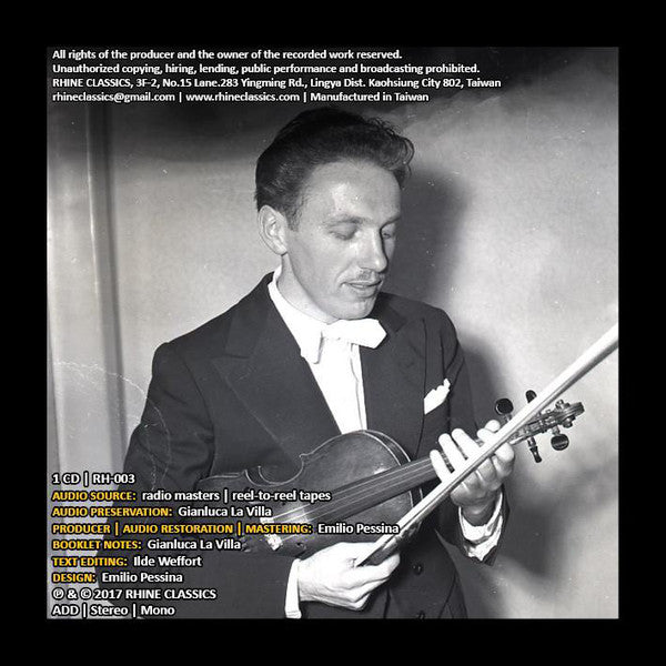Alfonso Mosesti : The Art Of Violin 3 - Antonio Illersberg & Leone Sinigaglia: Violin Concertos (CD, Mono, Dlx, RM)