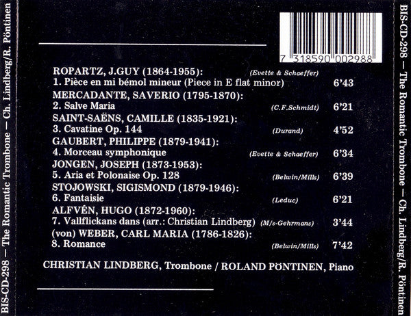 Christian Lindberg, Roland Pöntinen : The Romantic Trombone (CD, Album, RE)