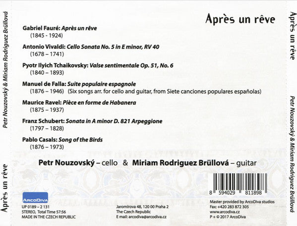 Petr Nouzovský, Miriam Rodriguez Brüllová : Apres Un Rêve (CD, Album)