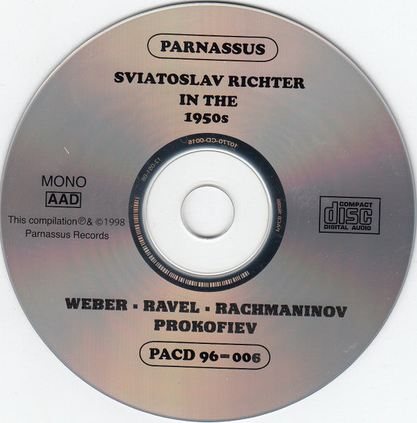 Sviatoslav Richter, Liszt* / Beethoven* / Weber* / Ravel* / Rachmaninov* / Prokofiev* : Sviatoslav Richter In The 1950s (2xCD, Mono, RP)