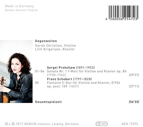Sarah Christian, Lilit Grigoryan, Sergei Prokofiev, Franz Schubert : Gegenwelten: Werke Von Sergei Prokofjew Und Franz Schubert (CD, Album)