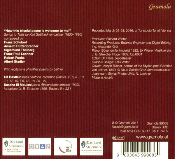 Ulf Bästlein, Sascha El Mouissi : Wie Tut Mir So Wohl Der Selige Frieden!: Lieder Nach Lyrik von Karl Gottfried von Leitner (2xCD, Album)