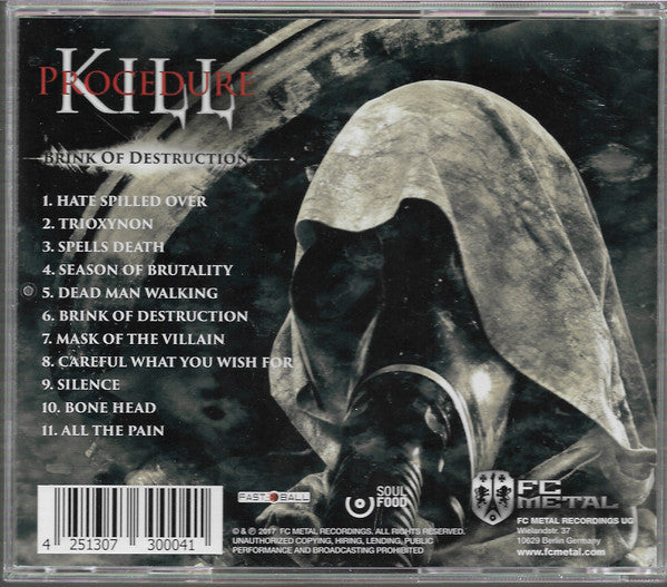 Kill Procedure : Brink Of Destruction (CD, Album)