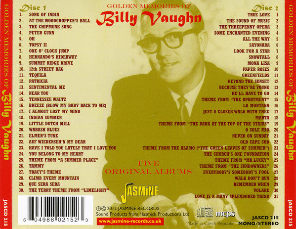 Billy Vaughn : Golden Memories Of Billy Vaughn (2xCD, Comp, Mono)