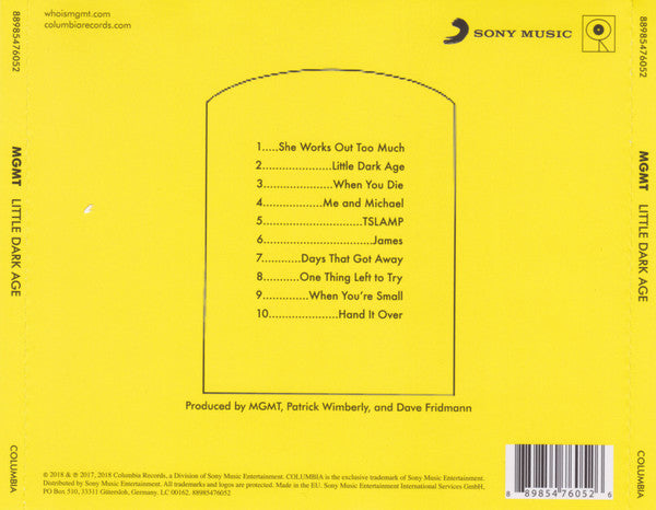 MGMT : Little Dark Age (CD, Album)