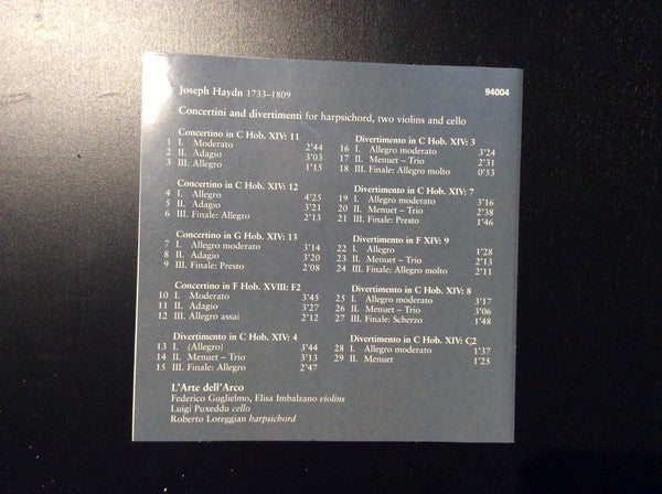 Joseph Haydn, L'Arte Dell'Arco, Roberto Loreggian : Concertini And Divertimenti For Keyboard Trio (CD)